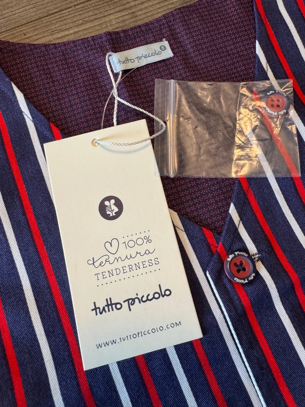 Blue & Red Striped Kids Vest by Il Gufo